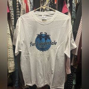 Fort Lauderdale Florida Hanes heavyweight cotton white shirt men’s adult large